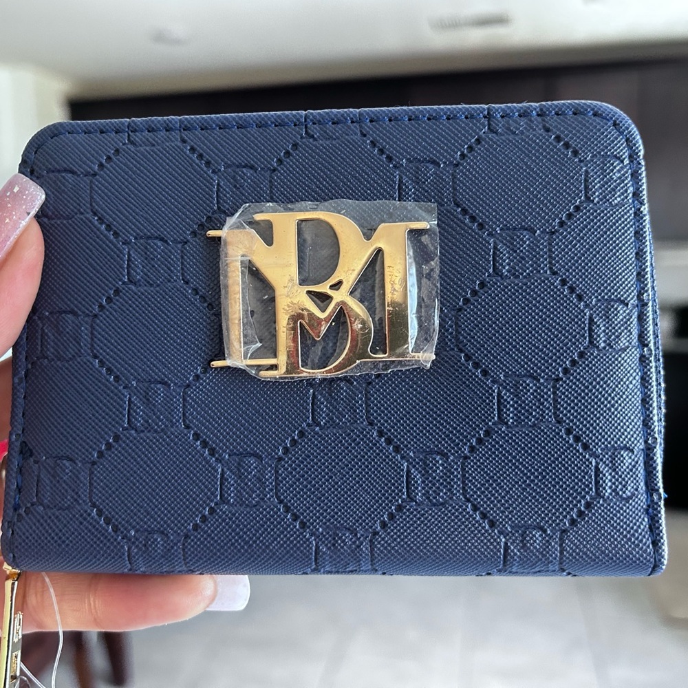 Badgley Mischka Blue Embossed Wallet